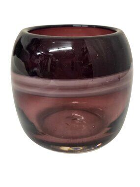 Hand-Blown Purple Glass Votive Candle Holder Or Small Vase